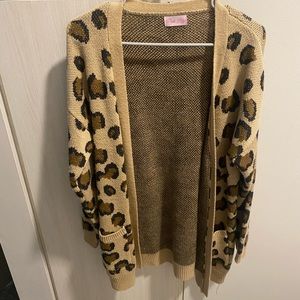 Pink Lily Cheetah Print Cardigan